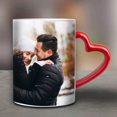Heart Handle Red Mug