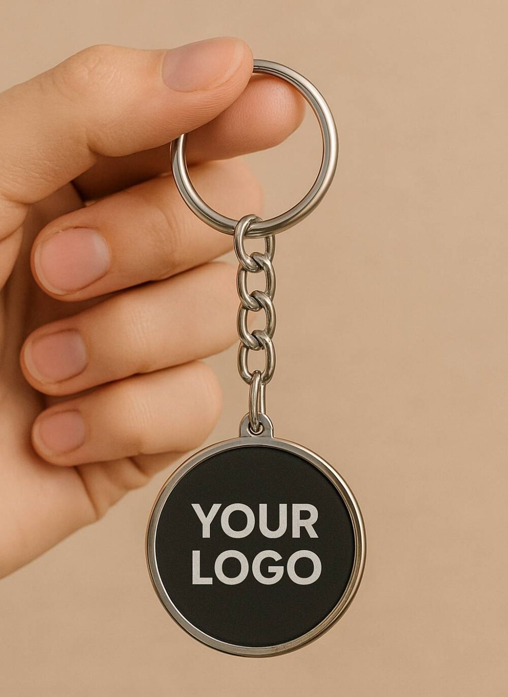 Custom Engraved Metal Round Keychain