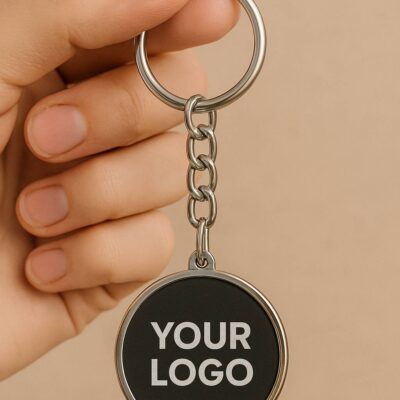 Custom Engraved Metal Round Keychain